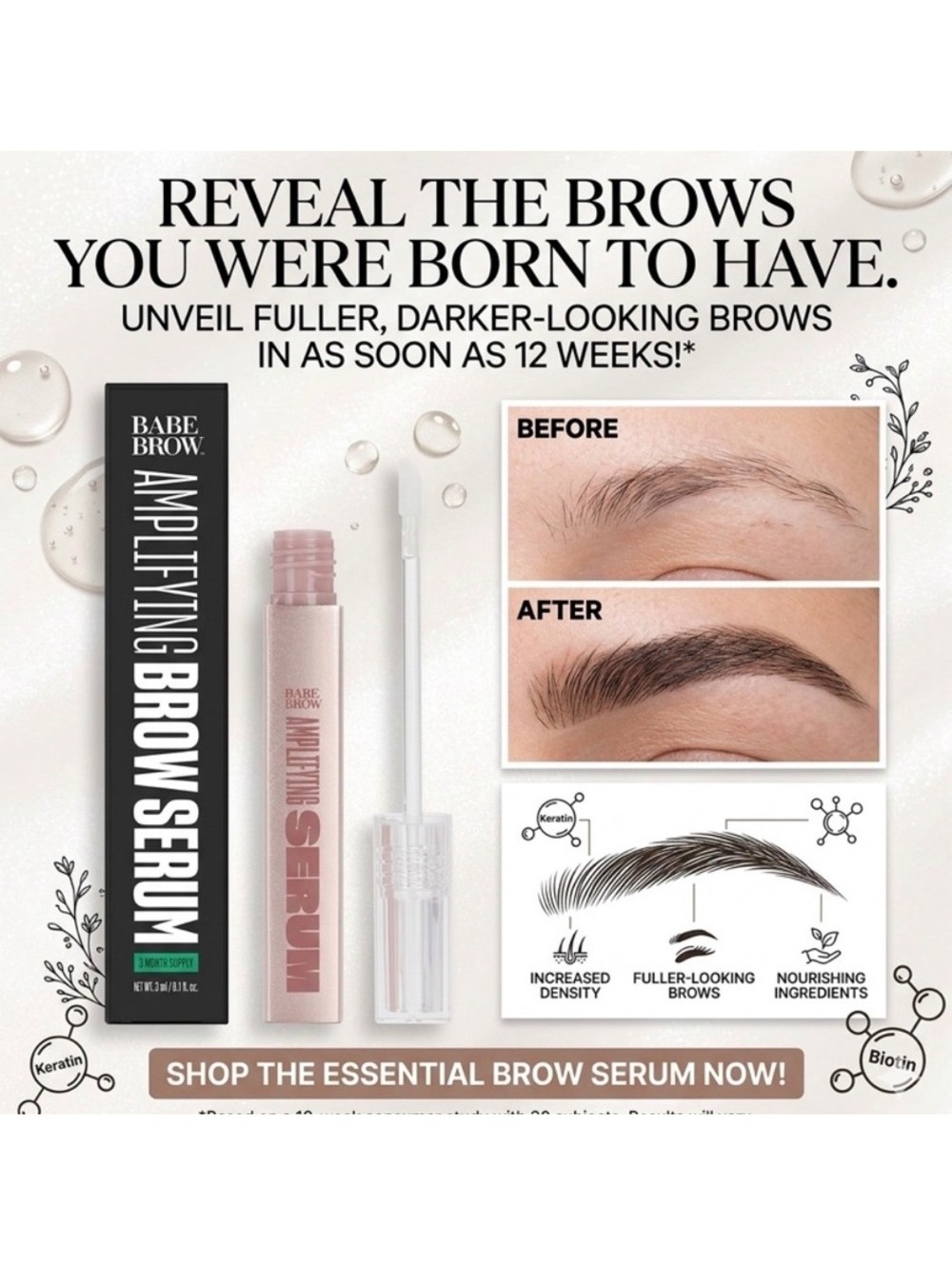 Babe Original ✨ Amplifying Brow Serum | Vegan | Clinically Proven | New in Box